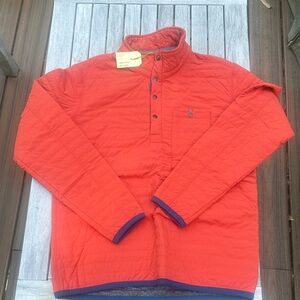Men's Quilted Pullover Jacket in Red